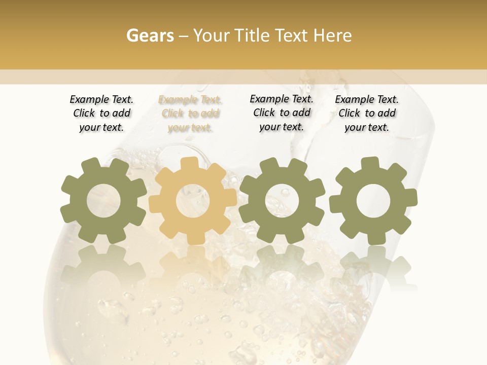 White Wine Splash Wineglass PowerPoint Template