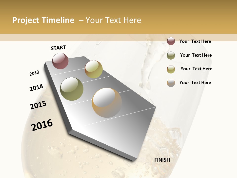 White Wine Splash Wineglass PowerPoint Template