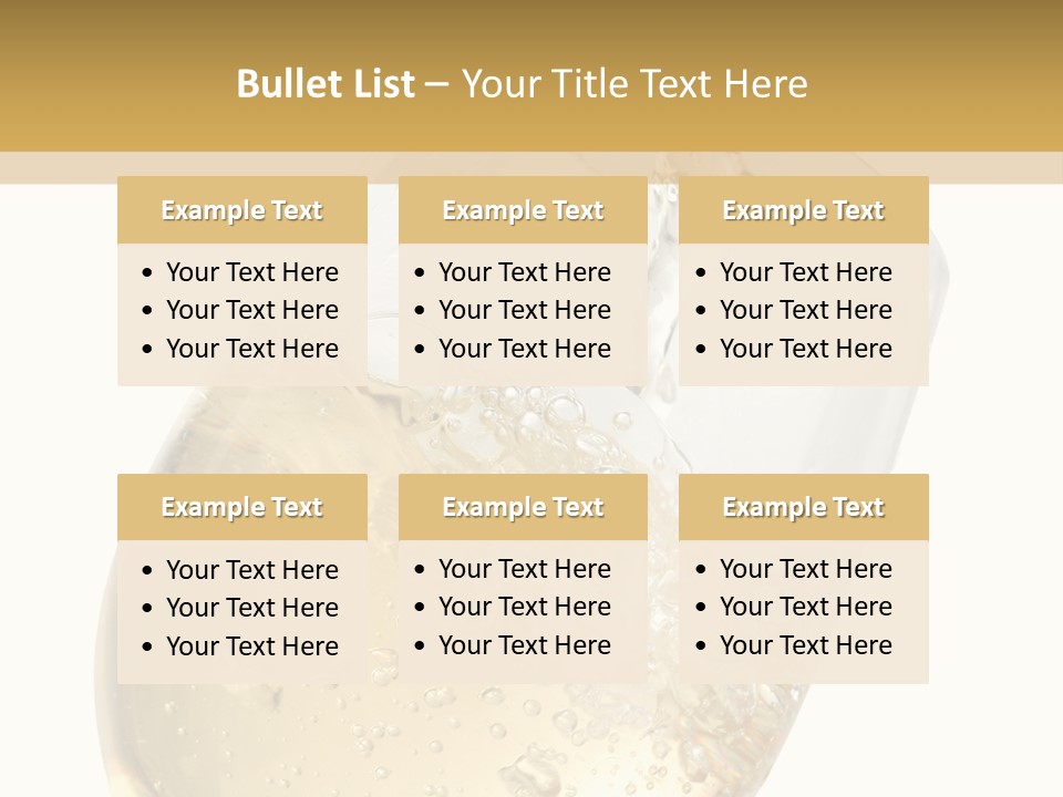 White Wine Splash Wineglass PowerPoint Template