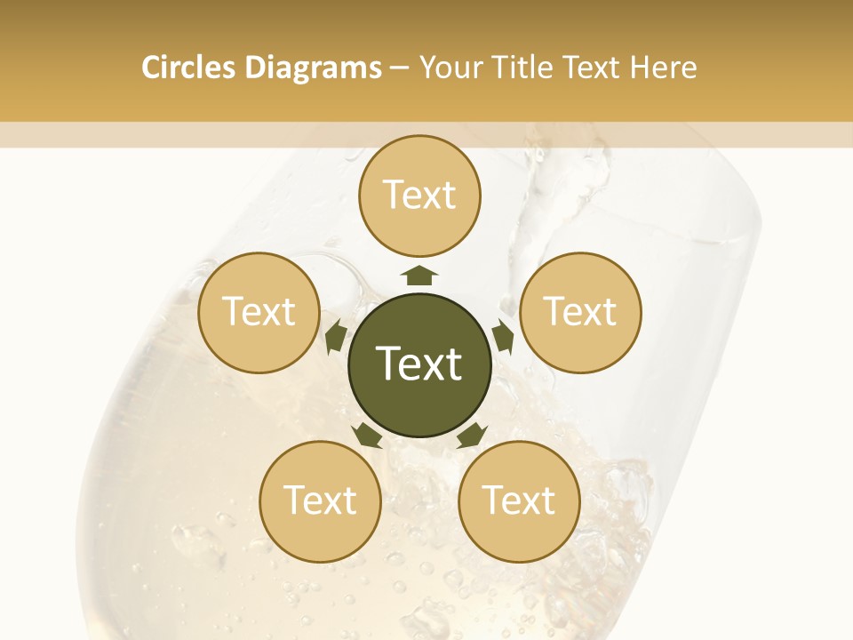 White Wine Splash Wineglass PowerPoint Template