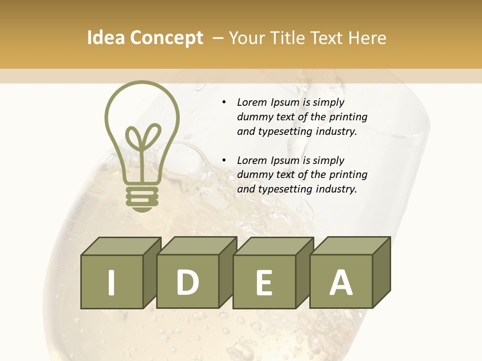 White Wine Splash Wineglass PowerPoint Template