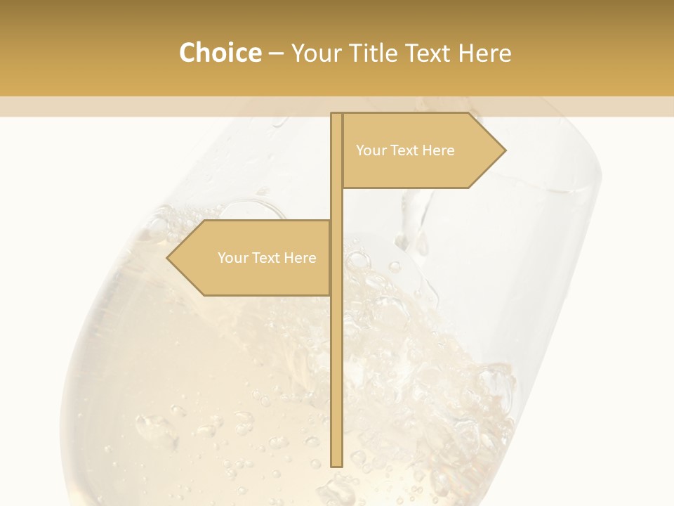 White Wine Splash Wineglass PowerPoint Template