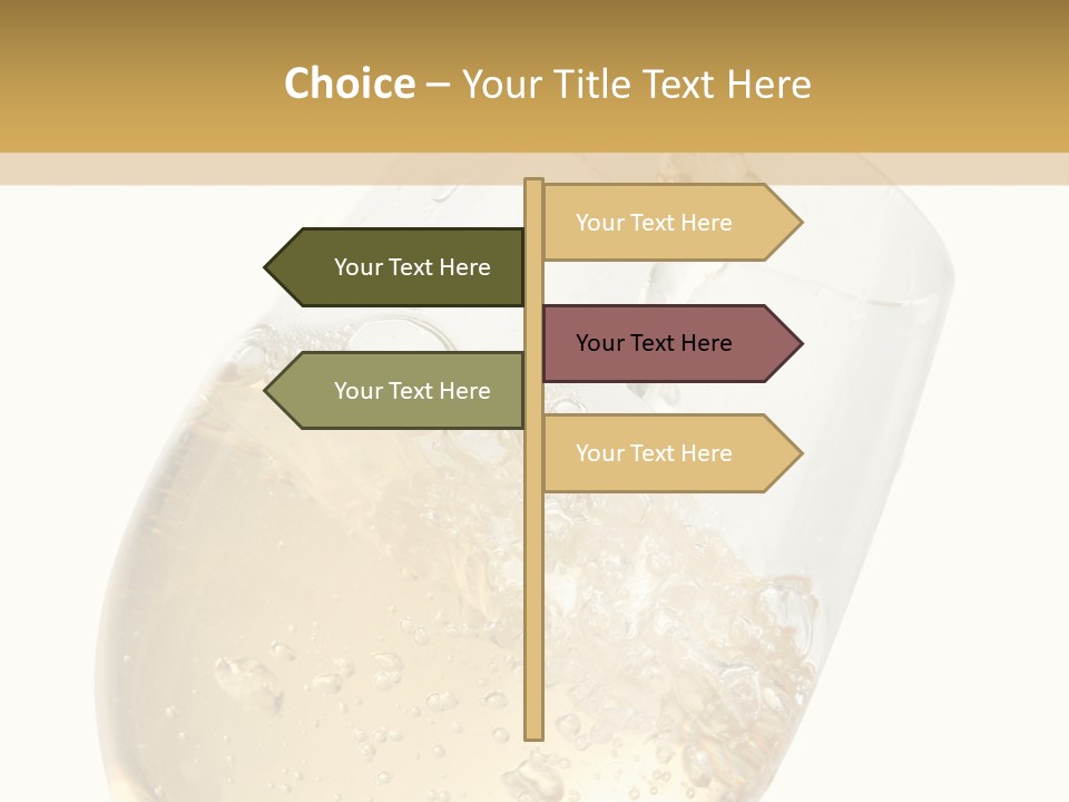 White Wine Splash Wineglass PowerPoint Template