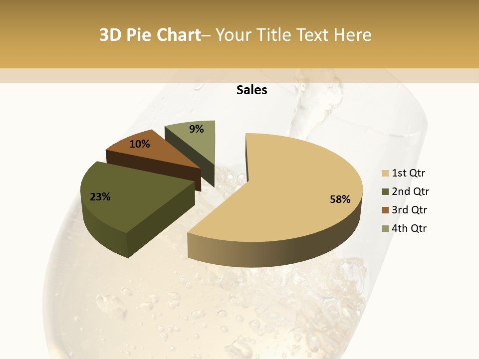 White Wine Splash Wineglass PowerPoint Template