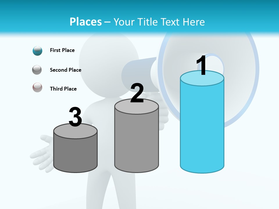 Man Blue Telling PowerPoint Template