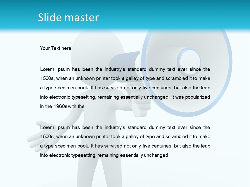 Man Blue Telling PowerPoint Template