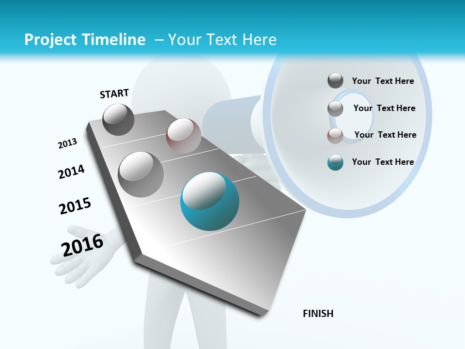Man Blue Telling PowerPoint Template