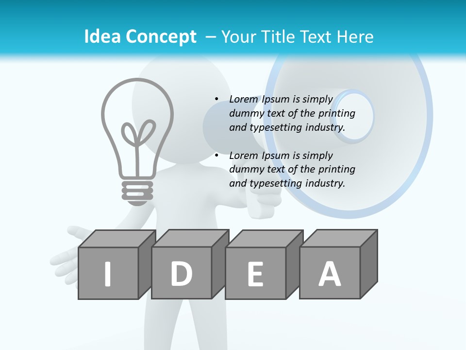 Man Blue Telling PowerPoint Template