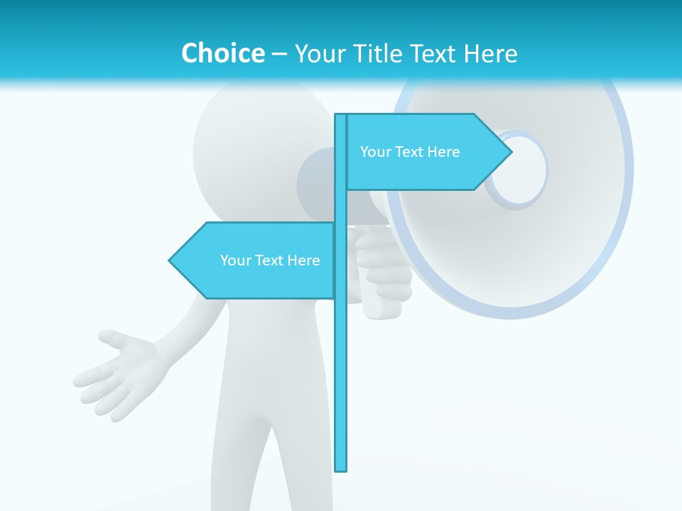 Man Blue Telling PowerPoint Template