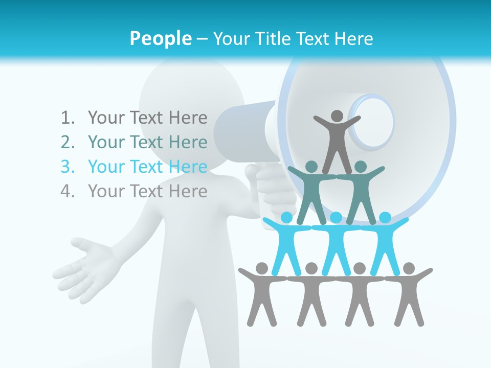 Man Blue Telling PowerPoint Template