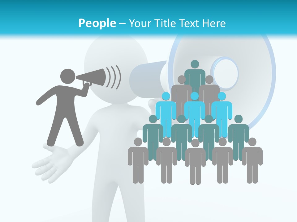 Man Blue Telling PowerPoint Template