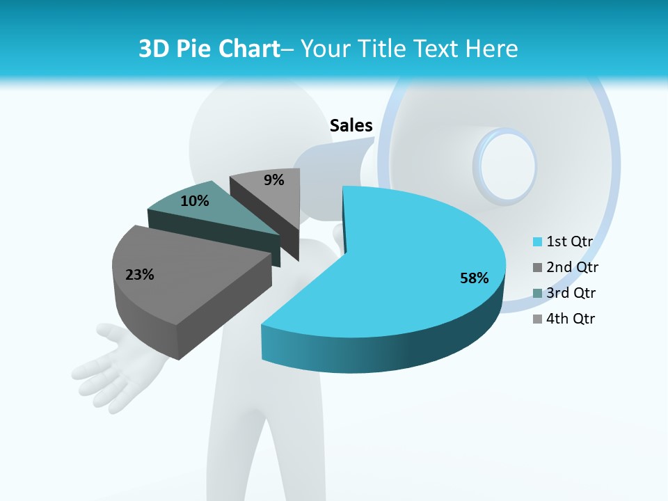 Man Blue Telling PowerPoint Template