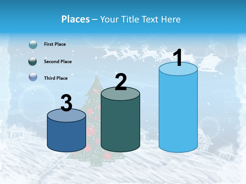 Tree Deer Sled PowerPoint Template