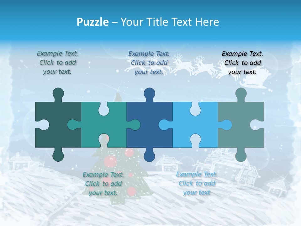 Tree Deer Sled PowerPoint Template