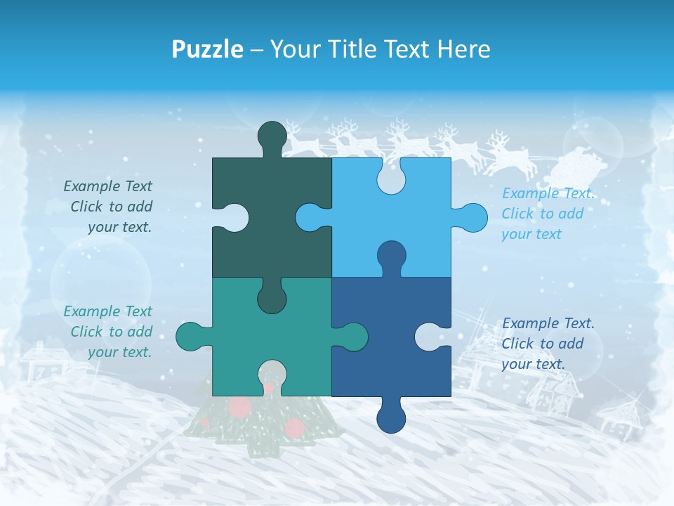 Tree Deer Sled PowerPoint Template