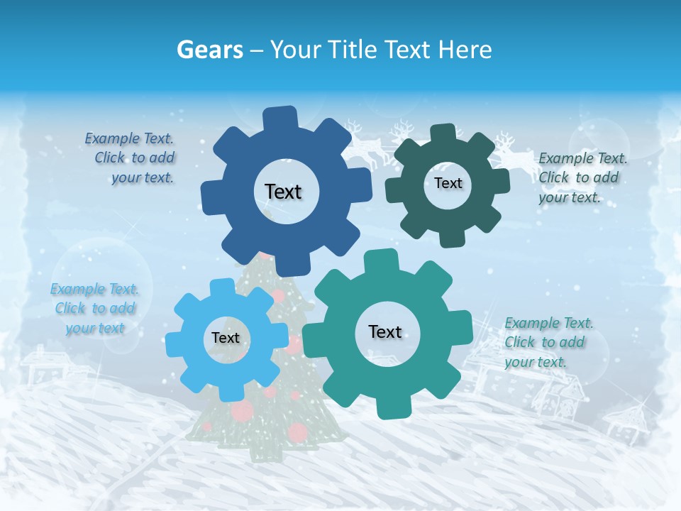 Tree Deer Sled PowerPoint Template