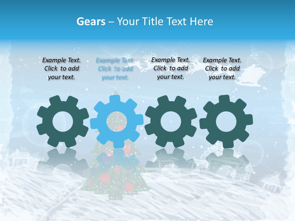 Tree Deer Sled PowerPoint Template