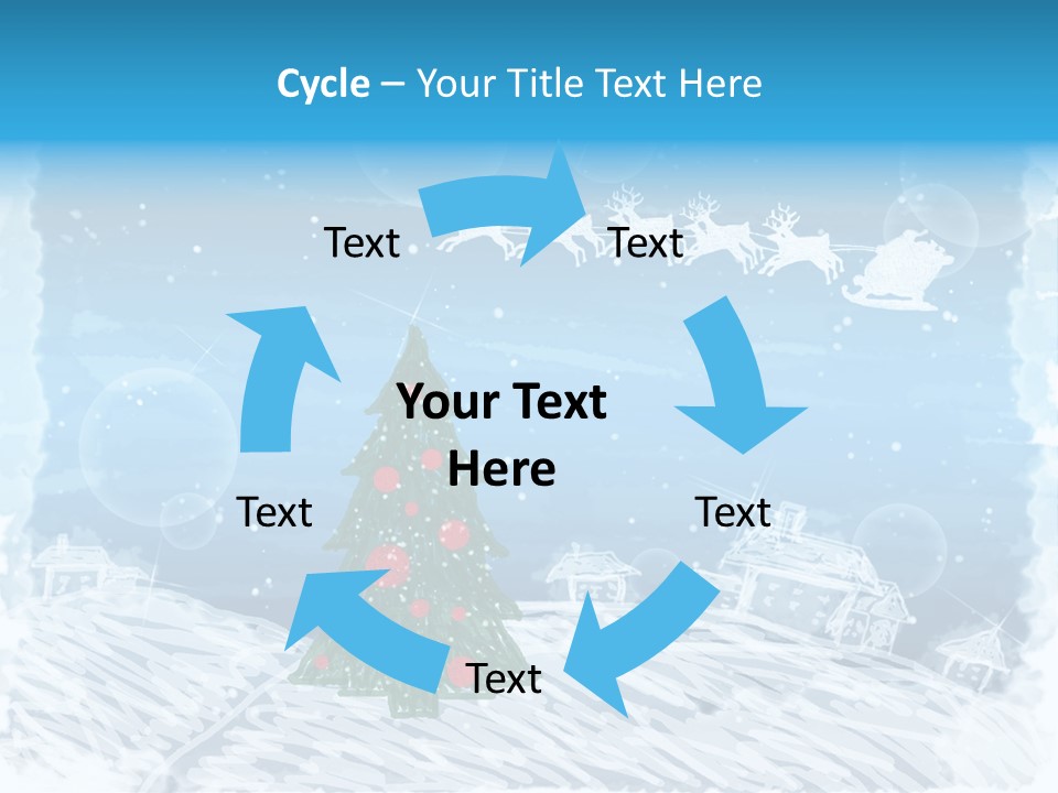 Tree Deer Sled PowerPoint Template