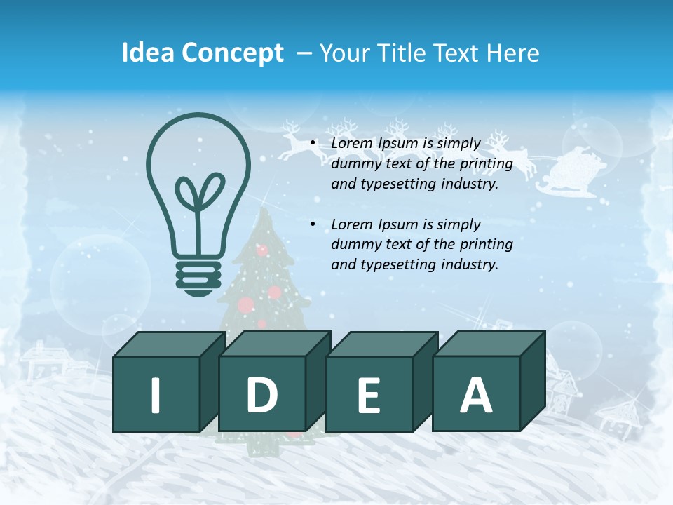 Tree Deer Sled PowerPoint Template