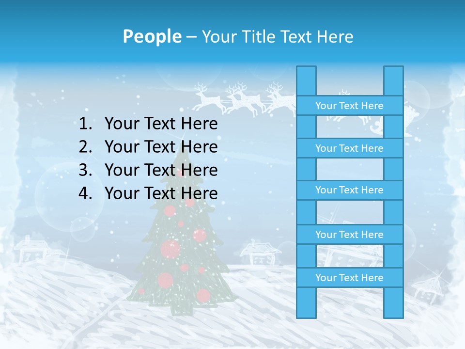 Tree Deer Sled PowerPoint Template