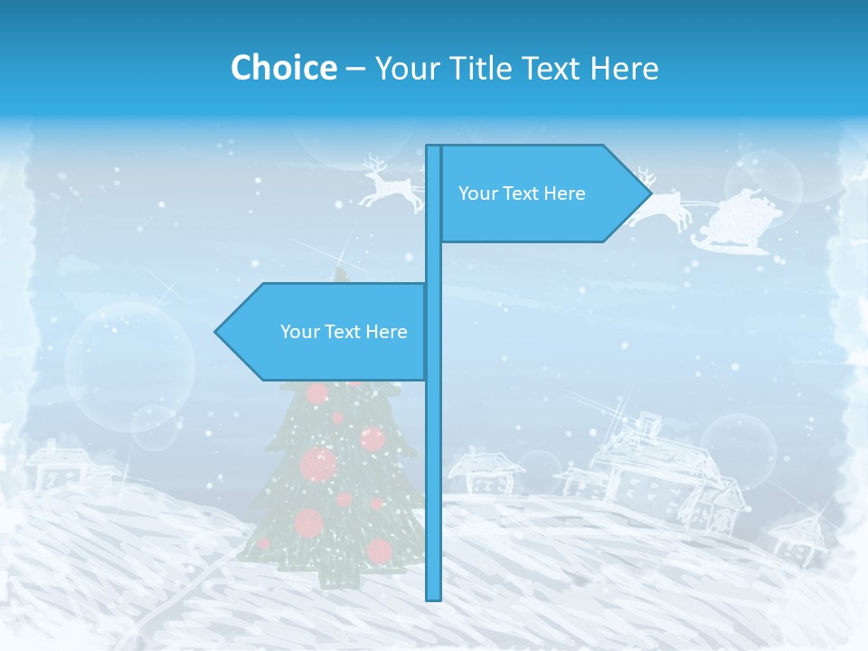 Tree Deer Sled PowerPoint Template