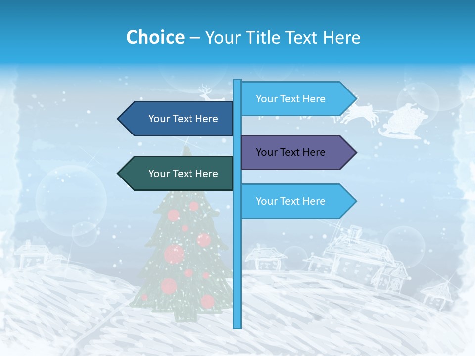 Tree Deer Sled PowerPoint Template