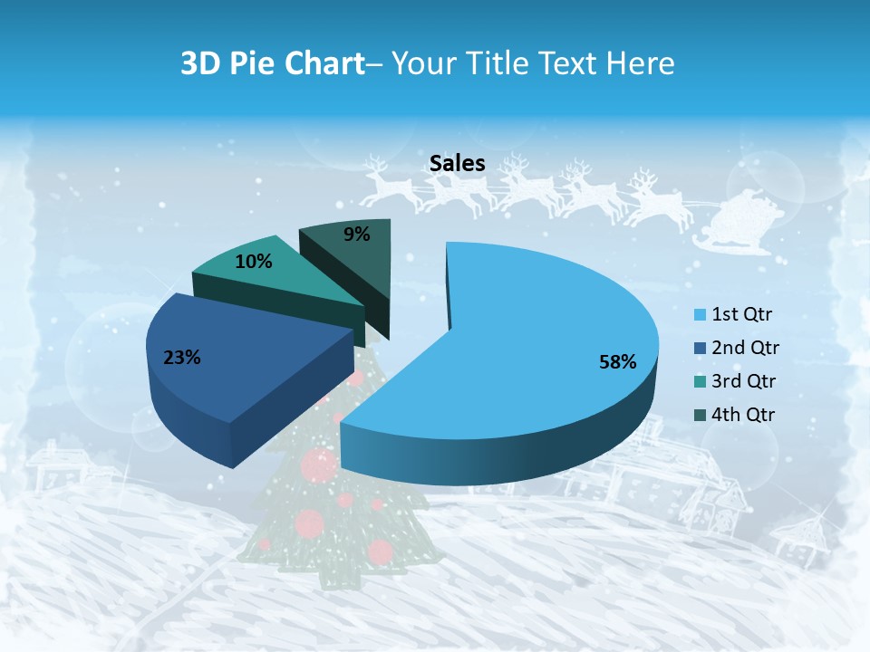 Tree Deer Sled PowerPoint Template