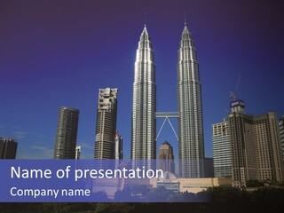 Klcc Skyscraper Business PowerPoint Template