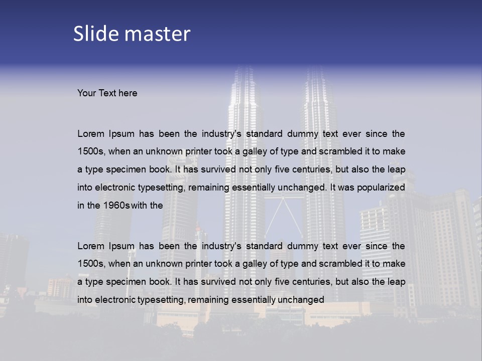 Klcc Skyscraper Business PowerPoint Template