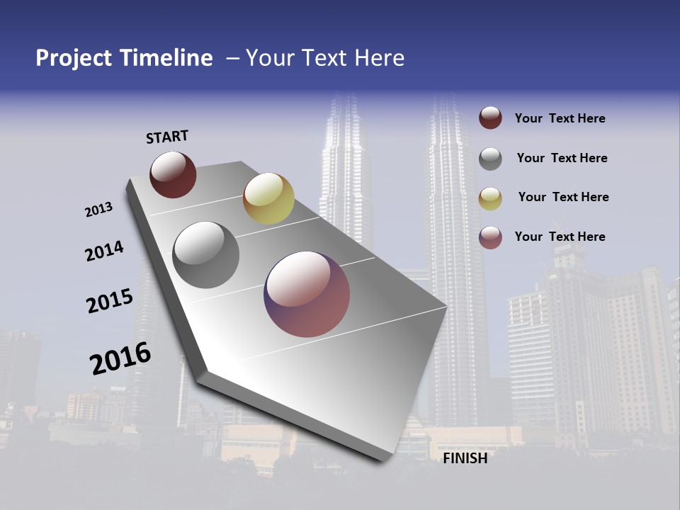 Klcc Skyscraper Business PowerPoint Template
