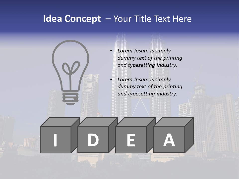 Klcc Skyscraper Business PowerPoint Template