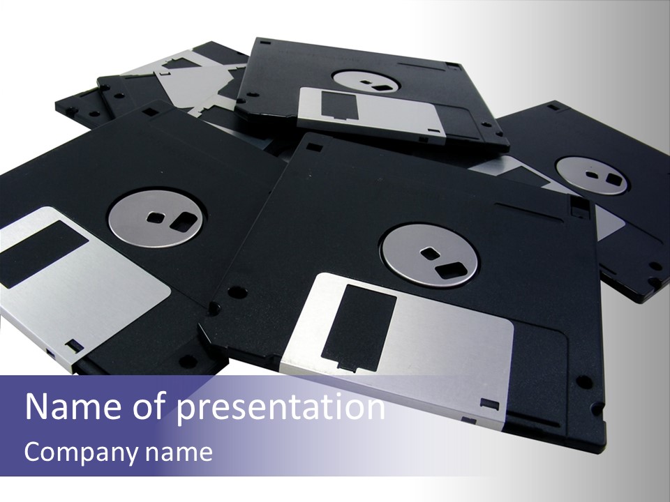 Square Record Computer PowerPoint Template