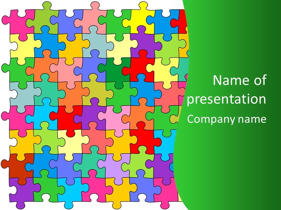 A Colorful Puzzle Piece Powerpoint Presentation PowerPoint Template
