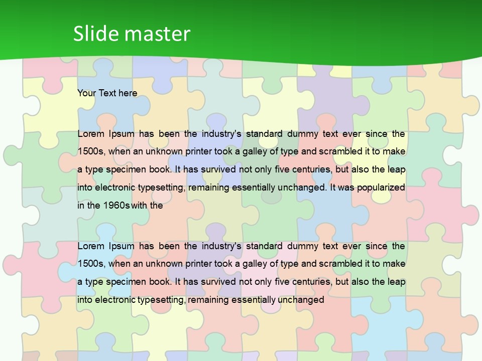 A Colorful Puzzle Piece Powerpoint Presentation PowerPoint Template