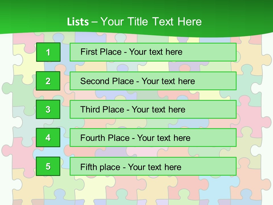 A Colorful Puzzle Piece Powerpoint Presentation PowerPoint Template