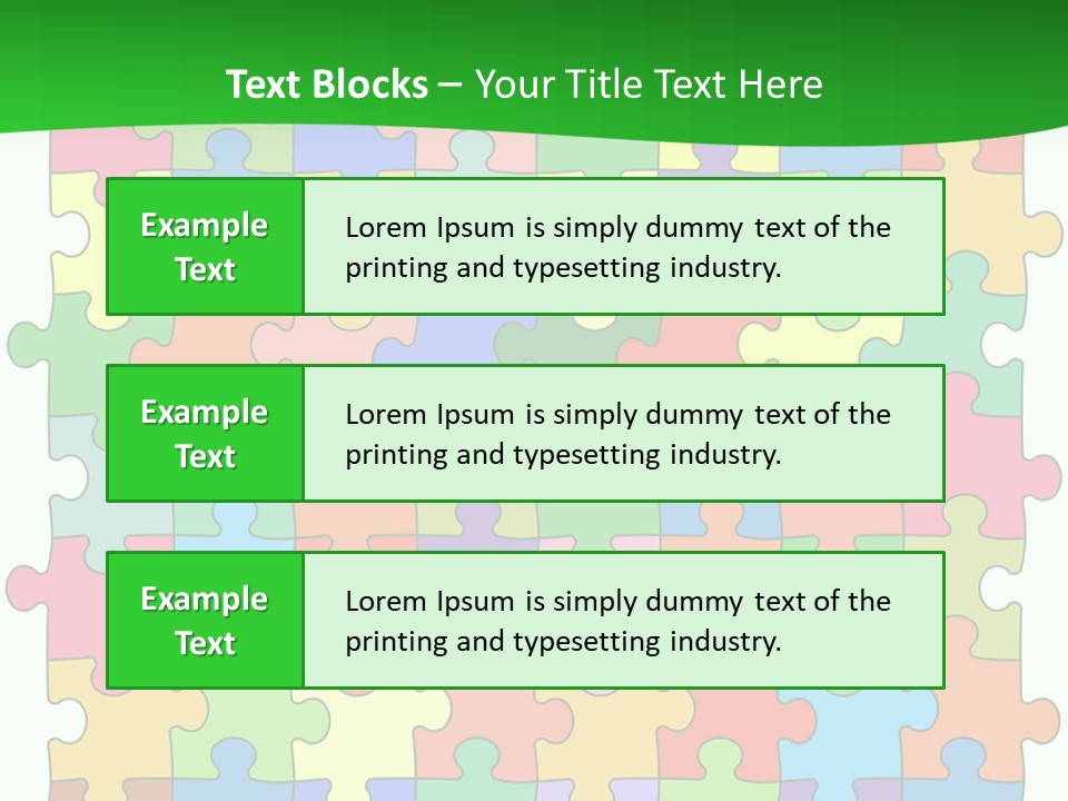 A Colorful Puzzle Piece Powerpoint Presentation PowerPoint Template