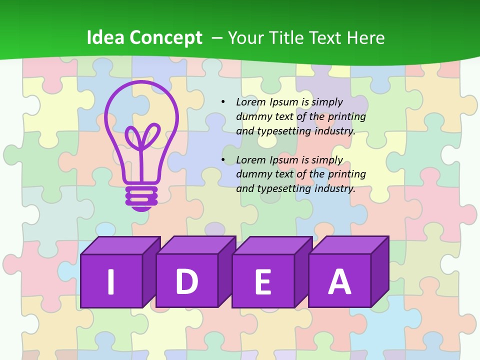 A Colorful Puzzle Piece Powerpoint Presentation PowerPoint Template