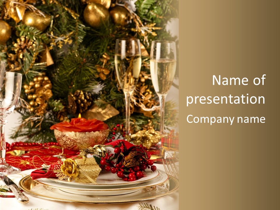 Dinner Table Yule PowerPoint Template