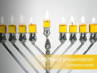 Fire Draydel Jewish PowerPoint Template