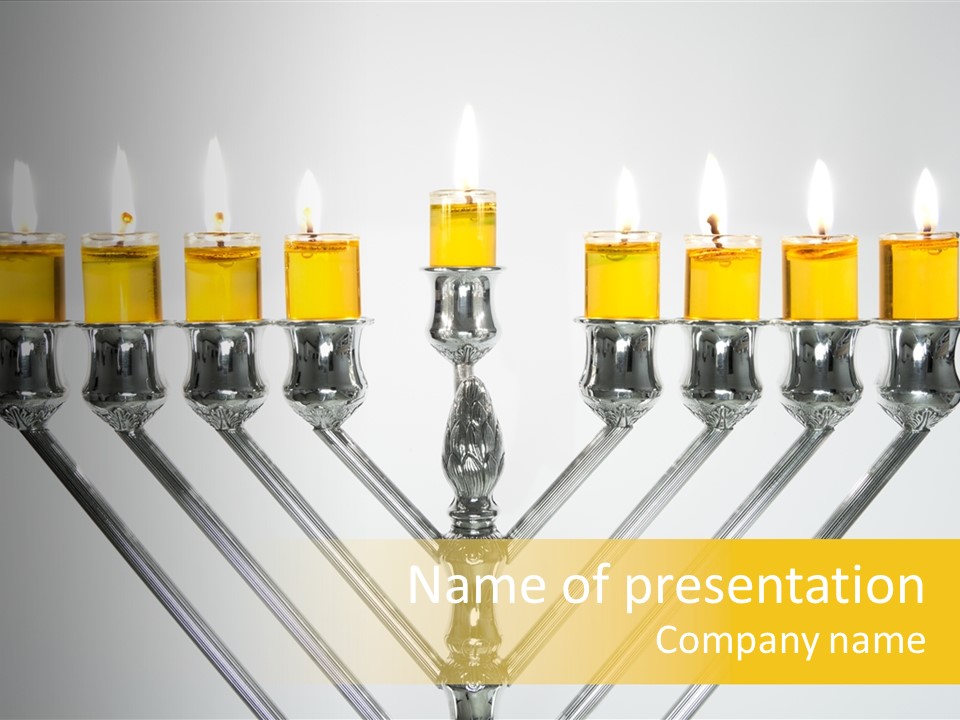 Fire Draydel Jewish PowerPoint Template