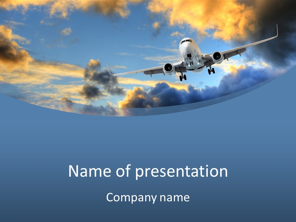 Background Plane Gold PowerPoint Template