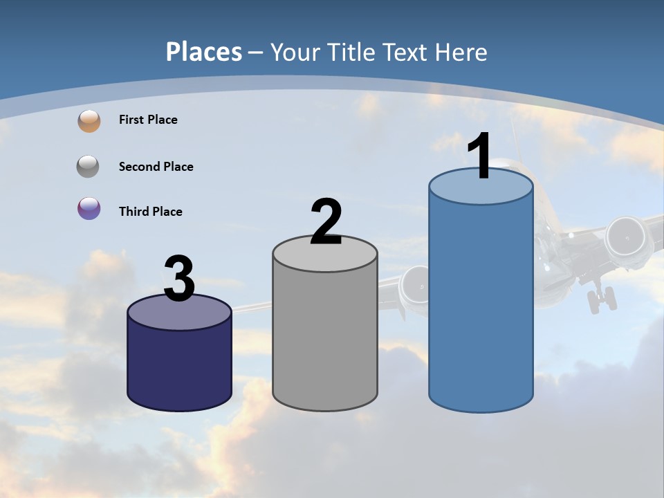 Background Plane Gold PowerPoint Template