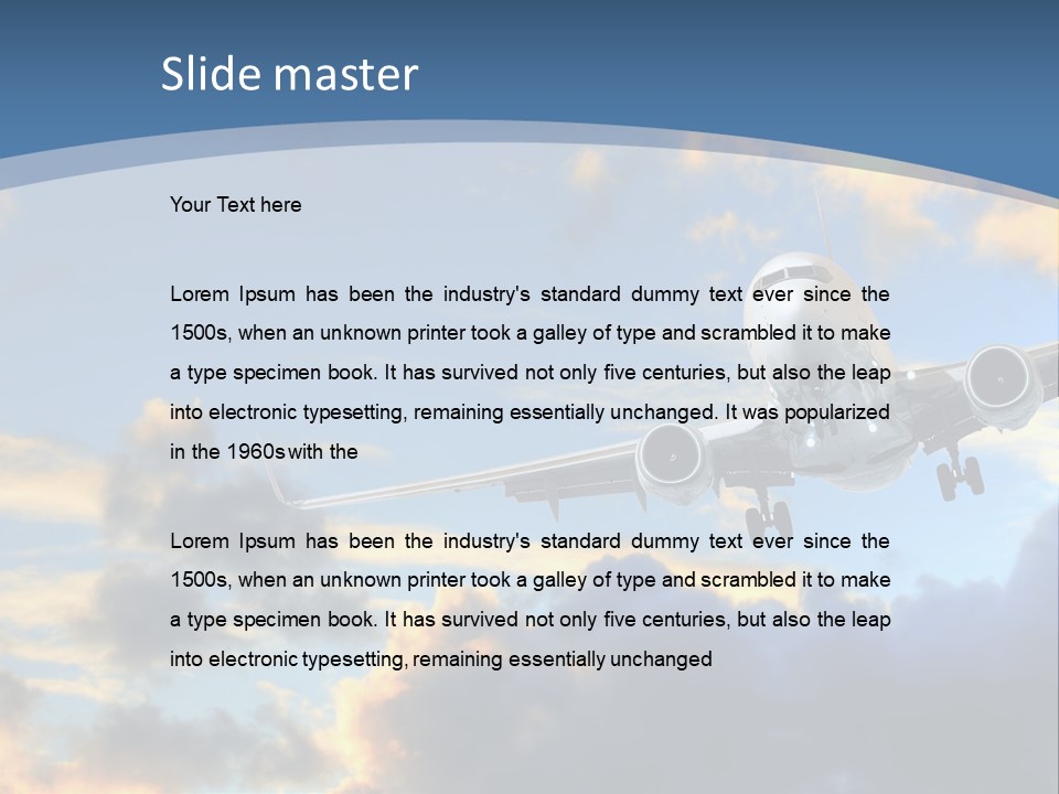 Background Plane Gold PowerPoint Template