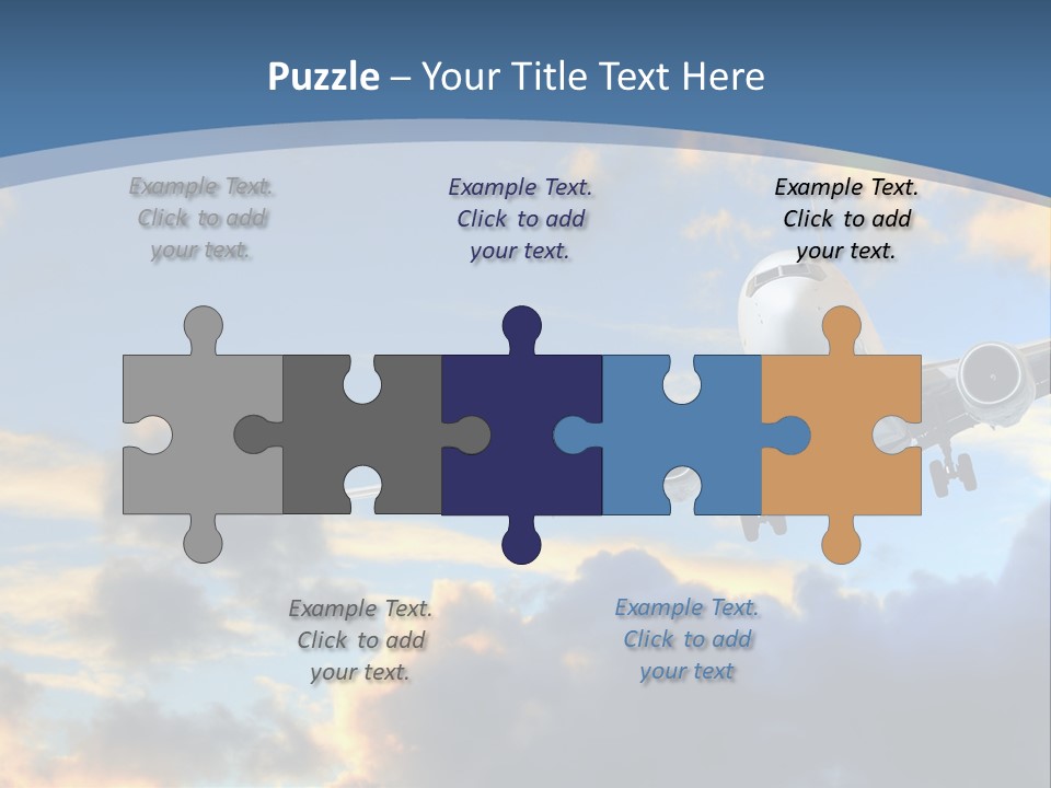 Background Plane Gold PowerPoint Template