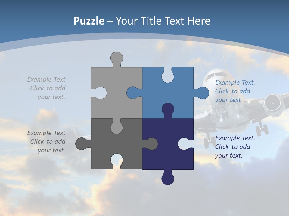 Background Plane Gold PowerPoint Template