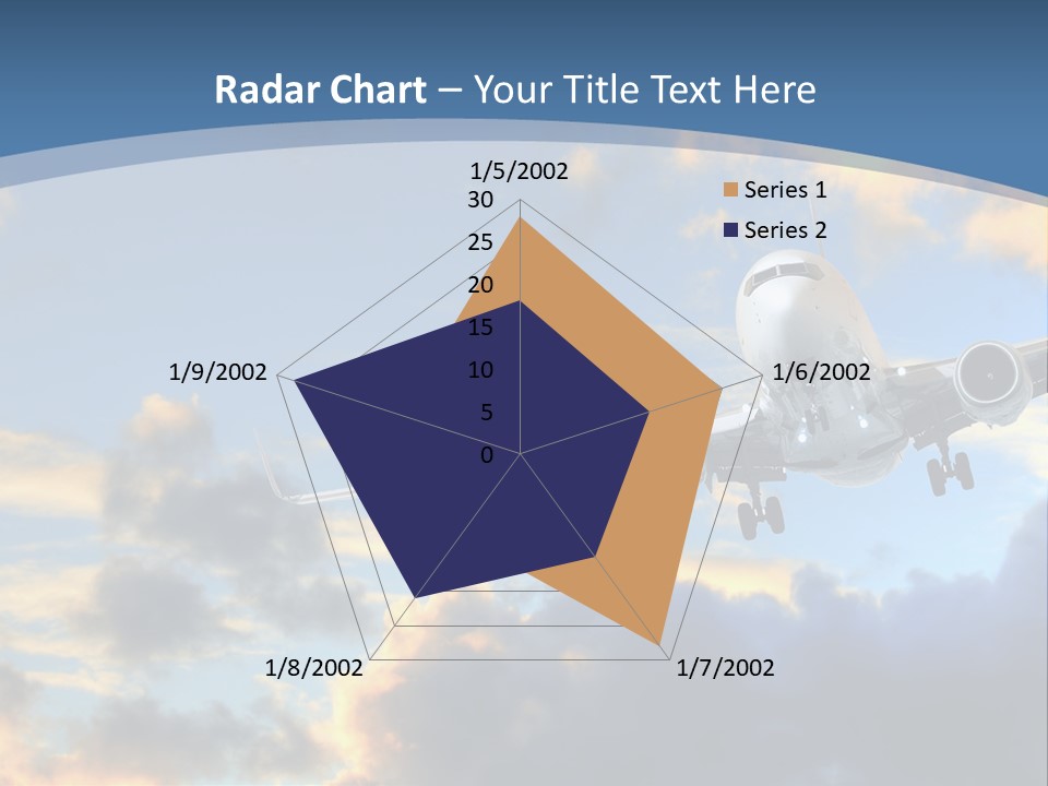 Background Plane Gold PowerPoint Template