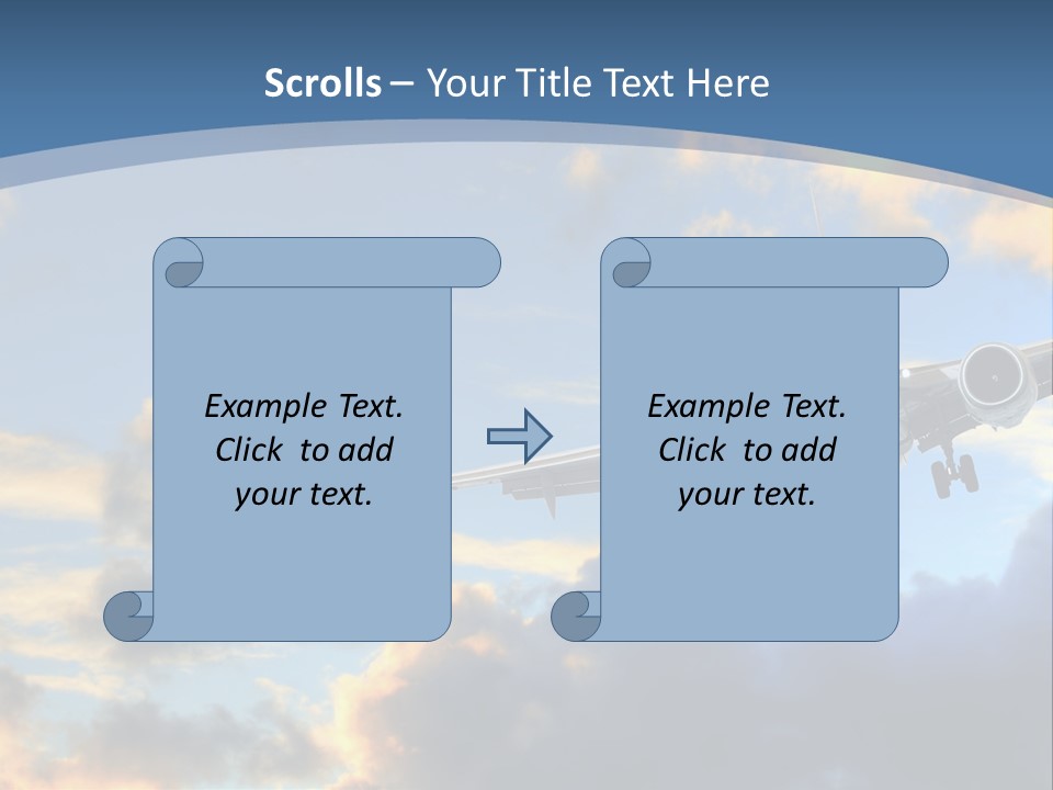 Background Plane Gold PowerPoint Template
