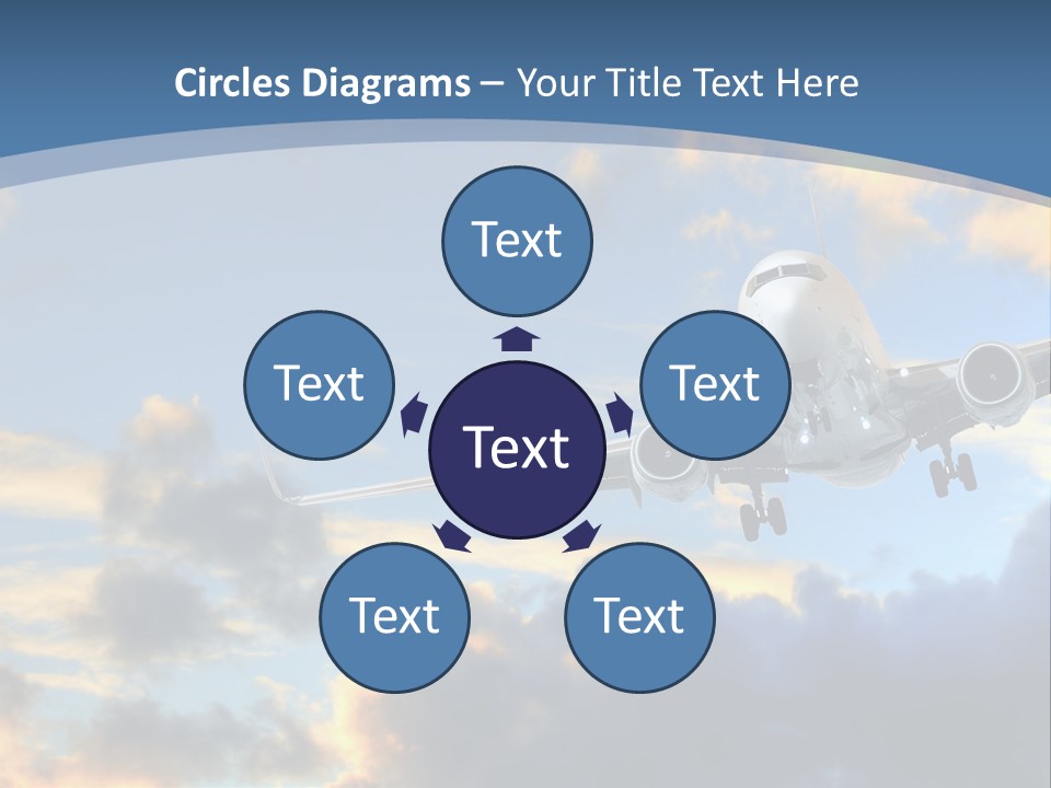 Background Plane Gold PowerPoint Template