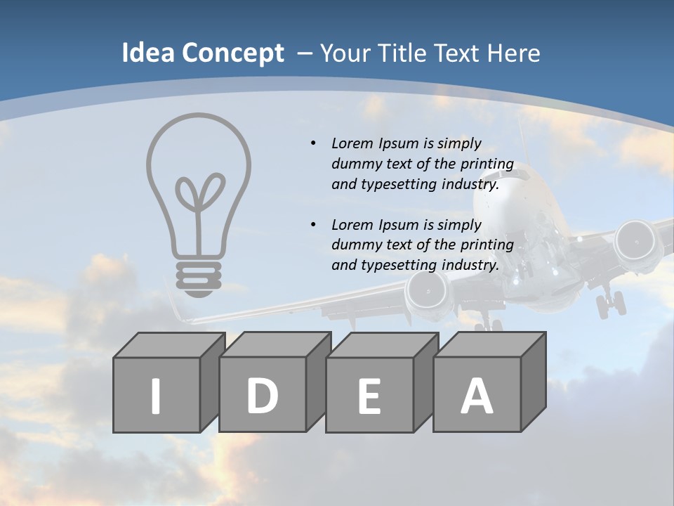 Background Plane Gold PowerPoint Template