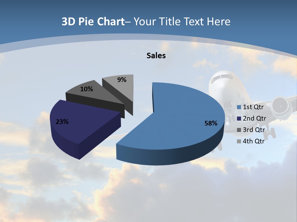 Background Plane Gold PowerPoint Template